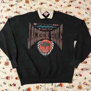 Vintage Jerzee Jackson Hole Sweatshirt with Collar